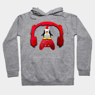 Merry Christmas Penguin - Gaming Music Headphones - Christmas Holiday Gift Hoodie